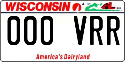 WI license plate 000VRR