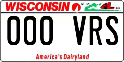 WI license plate 000VRS