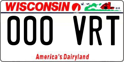 WI license plate 000VRT