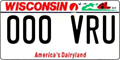 WI license plate 000VRU