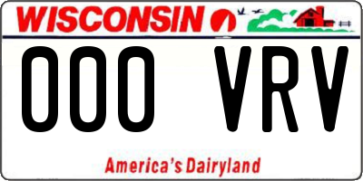 WI license plate 000VRV