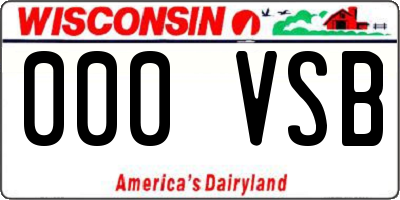 WI license plate 000VSB