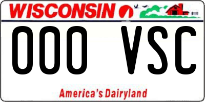 WI license plate 000VSC