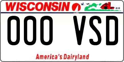WI license plate 000VSD