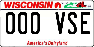 WI license plate 000VSE