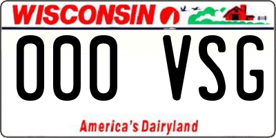 WI license plate 000VSG