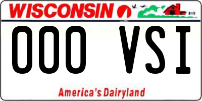 WI license plate 000VSI