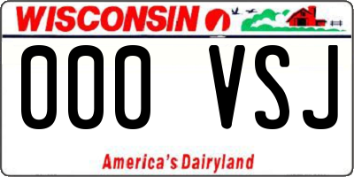 WI license plate 000VSJ