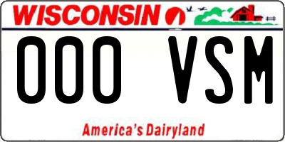 WI license plate 000VSM