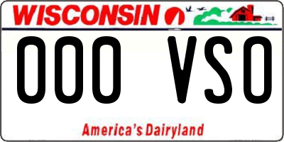 WI license plate 000VSO