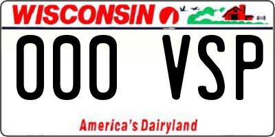 WI license plate 000VSP