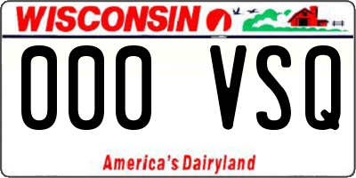 WI license plate 000VSQ