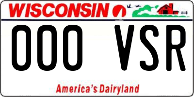 WI license plate 000VSR