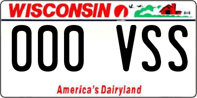 WI license plate 000VSS
