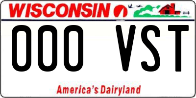 WI license plate 000VST