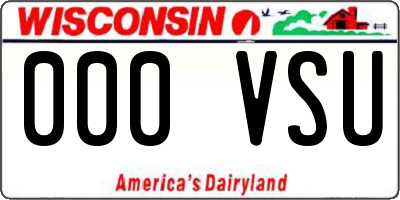 WI license plate 000VSU