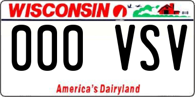WI license plate 000VSV