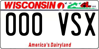 WI license plate 000VSX