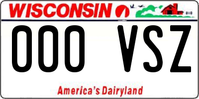 WI license plate 000VSZ