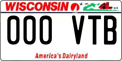 WI license plate 000VTB
