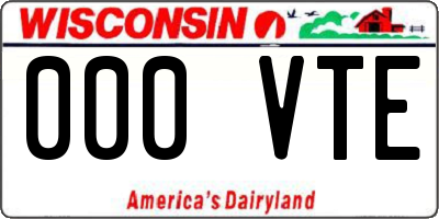 WI license plate 000VTE