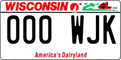 WI license plate 000WJK