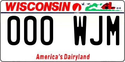WI license plate 000WJM