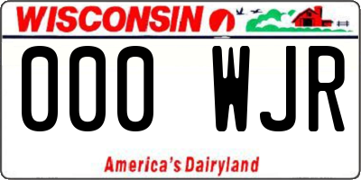 WI license plate 000WJR