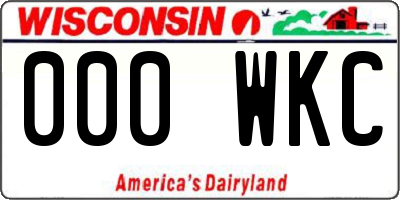 WI license plate 000WKC
