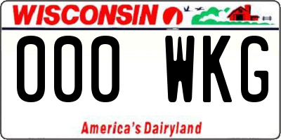 WI license plate 000WKG