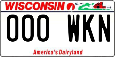 WI license plate 000WKN