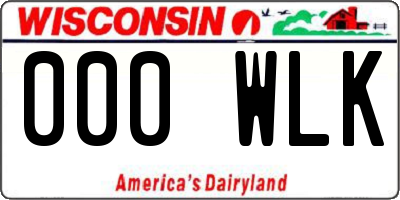 WI license plate 000WLK
