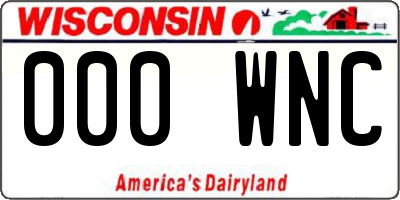 WI license plate 000WNC