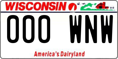 WI license plate 000WNW