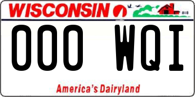 WI license plate 000WQI