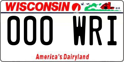 WI license plate 000WRI