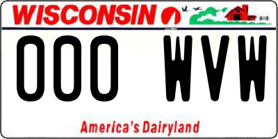 WI license plate 000WVW