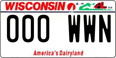WI license plate 000WWN