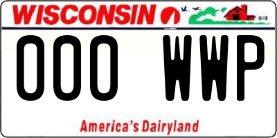 WI license plate 000WWP