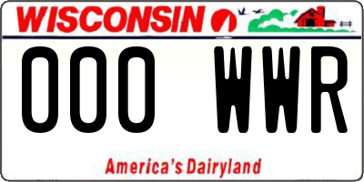 WI license plate 000WWR