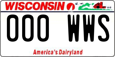 WI license plate 000WWS