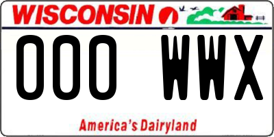 WI license plate 000WWX