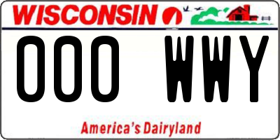 WI license plate 000WWY