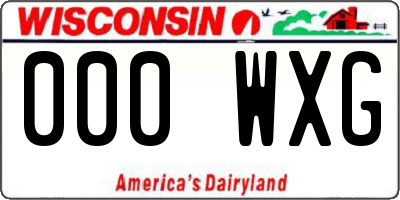 WI license plate 000WXG