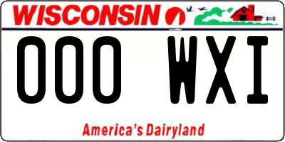 WI license plate 000WXI