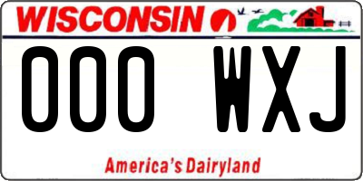 WI license plate 000WXJ
