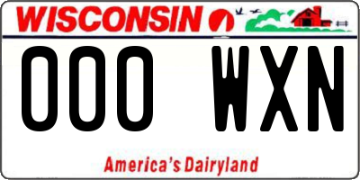 WI license plate 000WXN