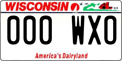 WI license plate 000WXO