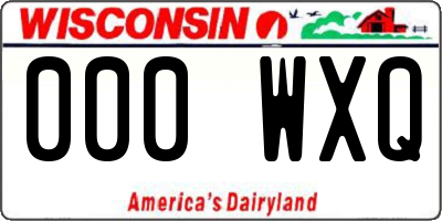 WI license plate 000WXQ