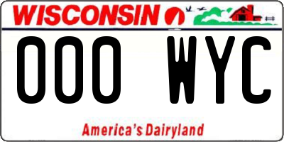 WI license plate 000WYC